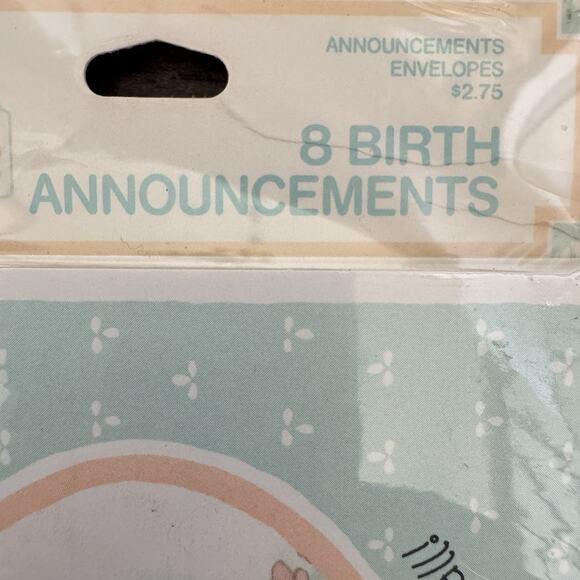 VTG Hallmark Precious Moments New Baby Birth Announcements Boy Or Girl Set Of 8 - Picture 7 of 11